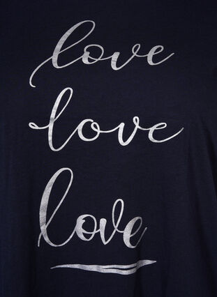Kortärmad t-shirt i bomull med tryck , Night Sky Love Love, Packshot image number 2