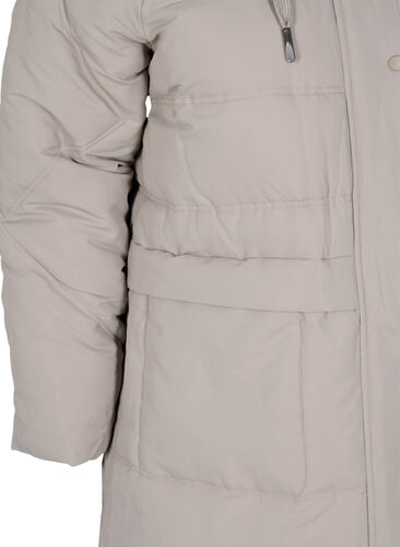 Vinterjacka med huva och fickor, Moon Rock, Packshot image number 3