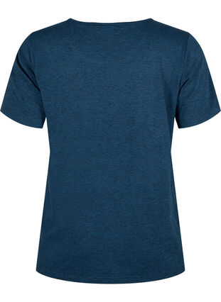 Melerad tränings t-shirt med rund hals, Night Sky Mel., Packshot image number 1