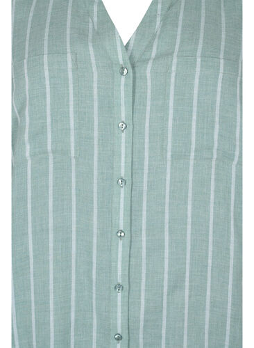 Randig skjorta med V-ringad hals, Balsam Green Stripe, Packshot image number 2
