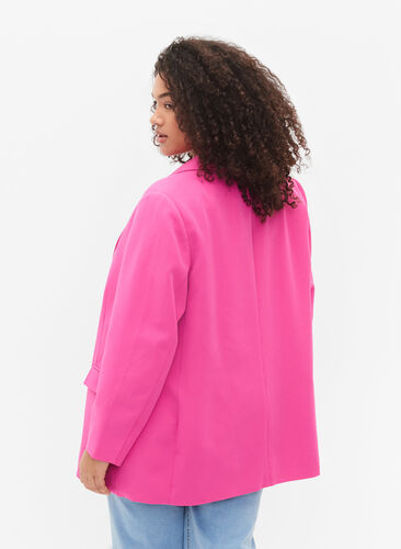 Klassisk blazer med knapp, Rose Voilet, Model image number 1