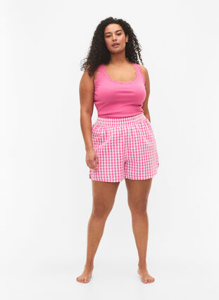 Rutiga pyjamashorts i bomull, Pink Check, Model image number 3
