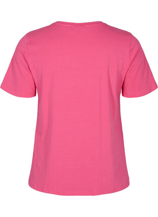 Enfärgad t-shirt i bomull, Hot Pink, Packshot image number 1