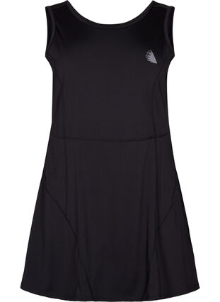 Padelklänning med innertights, Black, Packshot image number 0