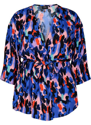 Kimono i viskos med tryck, Colorful Animal, Packshot image number 0