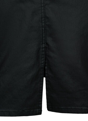 Coated kjol med slits, Black, Packshot image number 3