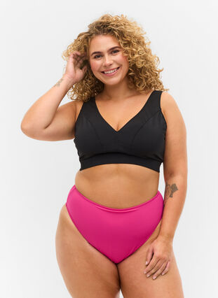 Bikinitrosa med hög midja, Pink Peacock, Model image number 0