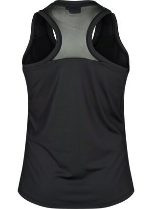 Träningstopp med brottarrygg och mesh, Black, Packshot image number 1