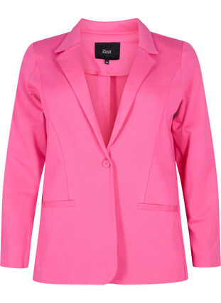 Enkel blazer med knapp, Shocking Pink, Packshot image number 0