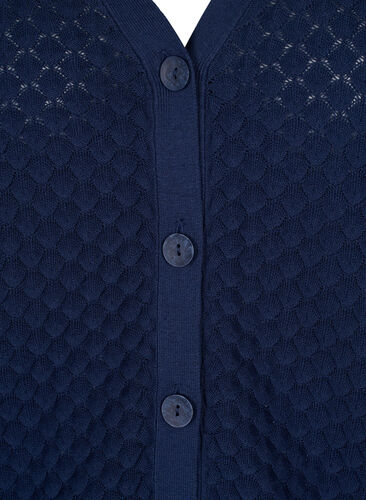Mönstrad kofta i bomull, Navy Blazer, Packshot image number 2