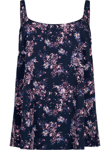 Topp med tryck från FLASH, Navy Rose Flower, Packshot image number 0