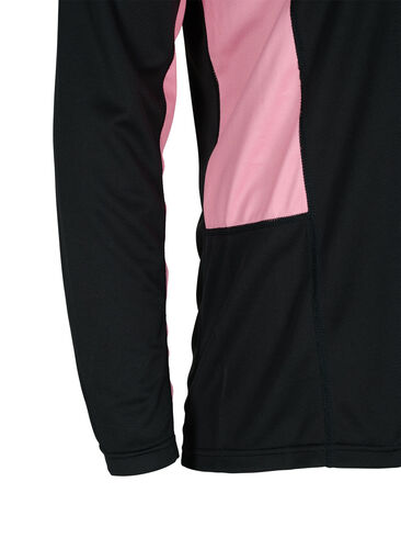 Skidunderställströja med kontrastfärgade revärer, Black w. Sea Pink, Packshot image number 3