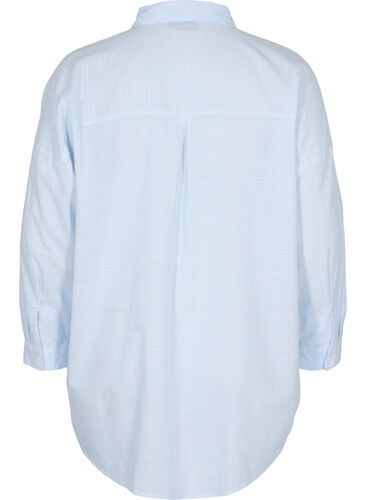Randig nattskjorta i bomull, White w. Blue Stripe, Packshot image number 1