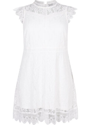 Ärmlös spetsklänning, Bright White, Packshot image number 0