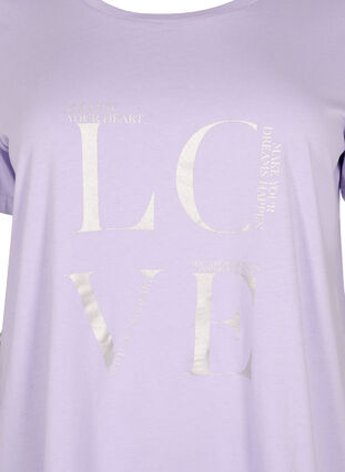 T-shirt i bomull med tryck, Lavender W. Love, Packshot image number 2