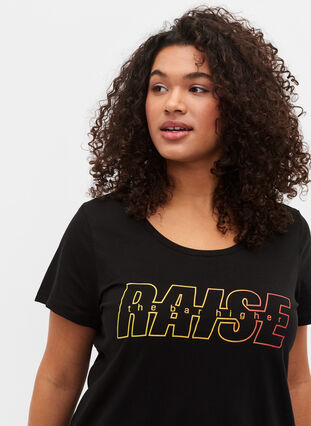  T-shirt till träning med print, Black w. Raise, Model image number 2