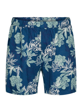 Löst sittande pyjamashorts med tryck, Insignia Blue AOP, Packshot image number 0