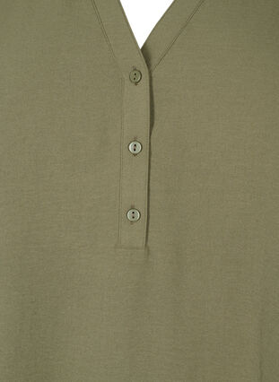 Solid färg tunika med v-hals och knappar, Kalamata, Packshot image number 2