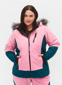 Skidjacka med avtagbar huva, Sea Pink Comb, Model