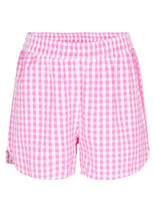 Rutiga pyjamashorts i bomull, Pink Check, Packshot image number 0