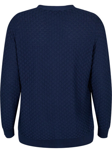 Mönstrad kofta i bomull, Navy Blazer, Packshot image number 1