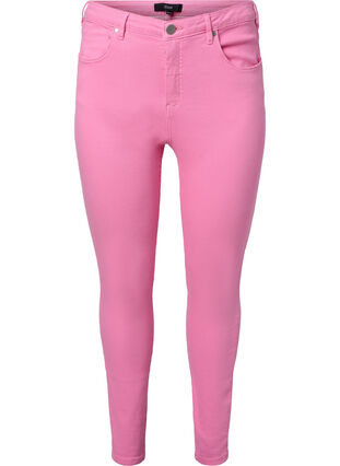 Högmidjade Amy jeans med super slim passform, Rosebloom, Packshot image number 0
