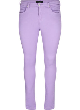 Högmidjade Amy jeans med super slim passform, Chalk Violet, Packshot image number 0