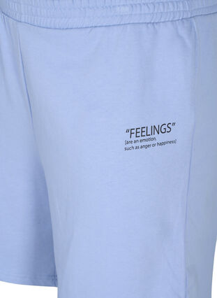 Shorts i sweatshirtmaterial med texttryck, Blue Heron, Packshot image number 2