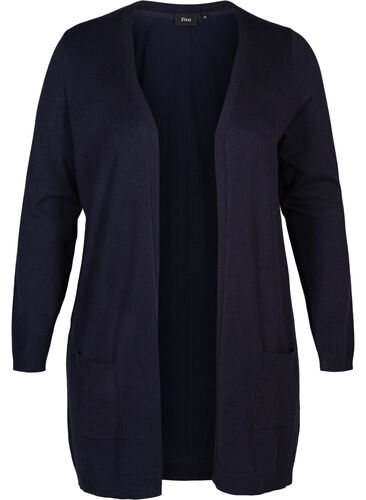 Cardigan med fickor, Night Sky, Packshot image number 0