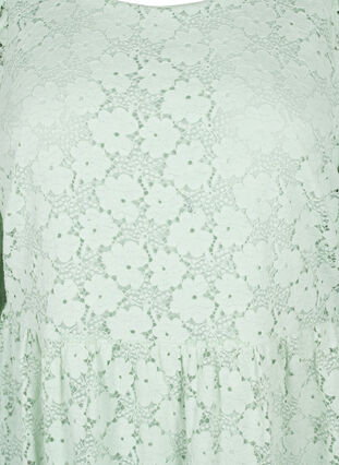 Spetsklänning med långa ärmar, Pastel Green , Packshot image number 2