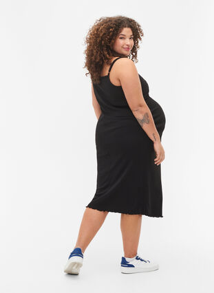Ribbad klänning för gravida, Black, Model image number 1