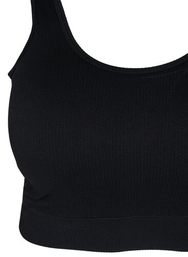 Sömlös bh med uttagbara inlägg, Black, Packshot image number 2