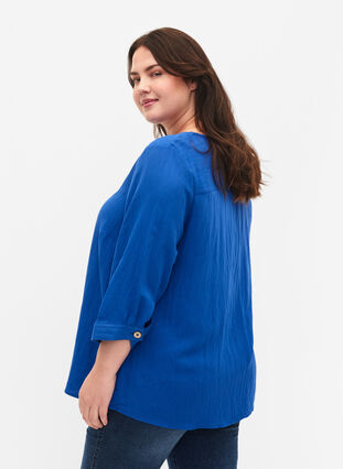 V-ringad blus i viskos med knappar, Surf the web, Model image number 1