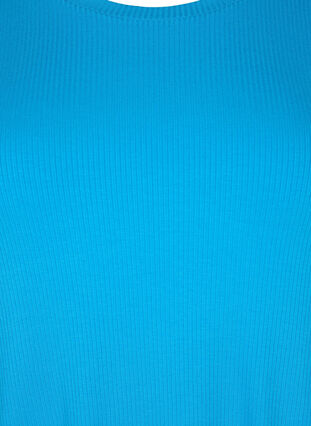 T-shirt i viskos med ribbstruktur, Ibiza Blue, Packshot image number 2