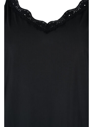 Nattlinne med spetsdetaljer, Black, Packshot image number 2