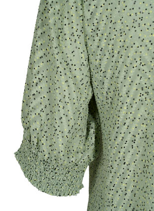 Prickig blus med halvlånga ärmar, Seagrass Dot, Packshot image number 3