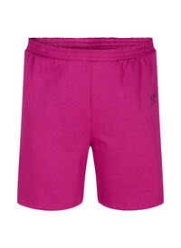 Shorts i sweatshirtmaterial med texttryck