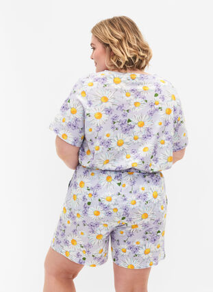 Löst sittande pyjamashorts med tryck, Lavender Blue AOP, Model image number 1