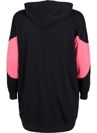 Sweatshirtklänning med colorblock och fickor, Black, Packshot image number 1