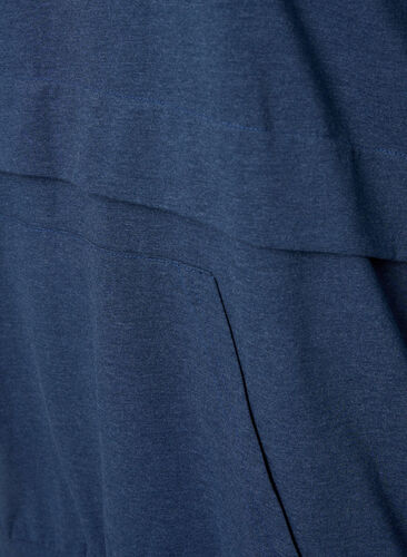 Sweatshirt med dragkedja och ficka, Insignia Blue Mel. , Packshot image number 3