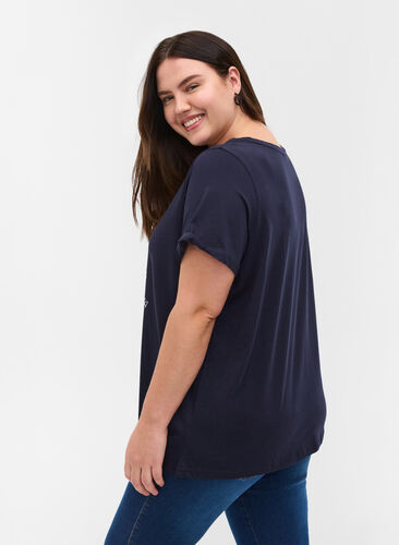 T-shirt i bomull med tryck, Night Sky BROOKLYN, Model image number 1