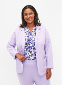 Enkel blazer med knapp, Purple Rose, Model