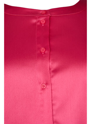 Lång skinande skjorta med slits, Pink Flambé, Packshot image number 2