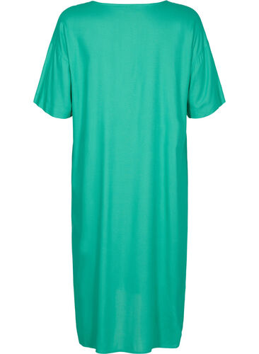 Kortärmad skjortklänning i viskos, Holly Green, Packshot image number 1