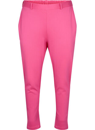 Croppade byxor med fickor, Shocking Pink, Packshot image number 0
