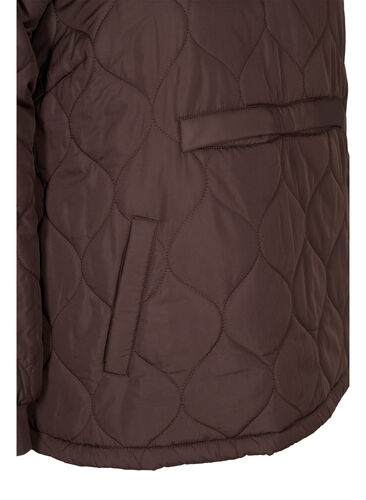 Quiltad anorak med huva, Black Coffee, Packshot image number 3
