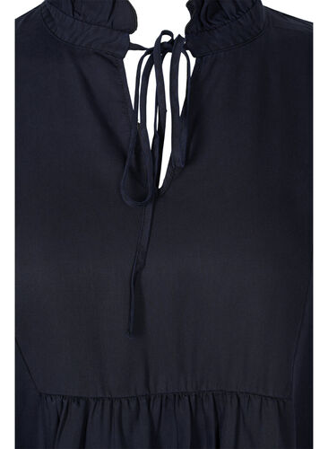 Klänning med 3/4-ärmar i lyocell (TENCEL™), Black, Packshot image number 2
