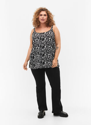 FLASH - Topp med tryck, Black White AOP, Model image number 2