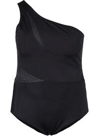 One-shoulder baddräkt med mesh