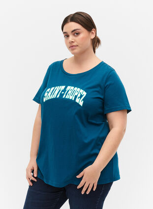 T-shirt i bomull med tryck, Blue Coral SAINT, Model image number 0